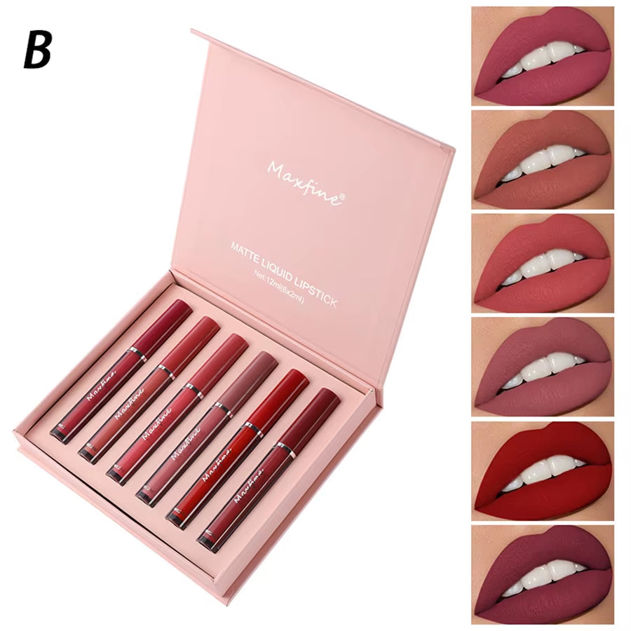 LuxeMatte™ by Handaiyan – 6-Piece Waterproof Matte Lipstick Set