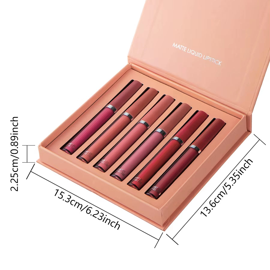 LuxeMatte™ by Handaiyan – 6-Piece Waterproof Matte Lipstick Set