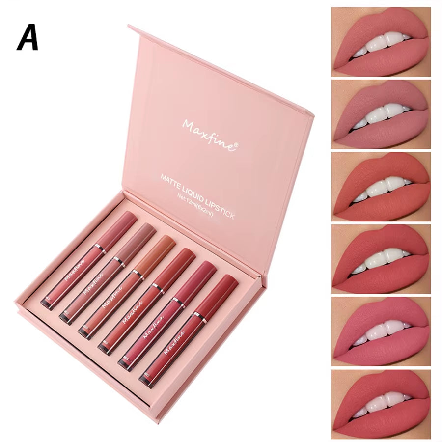LuxeMatte™ by Handaiyan – 6-Piece Waterproof Matte Lipstick Set